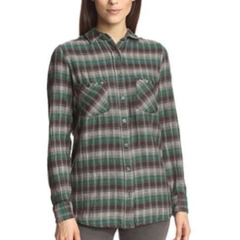 New Gat Rimon Womens Plaid Shirt Size 1
